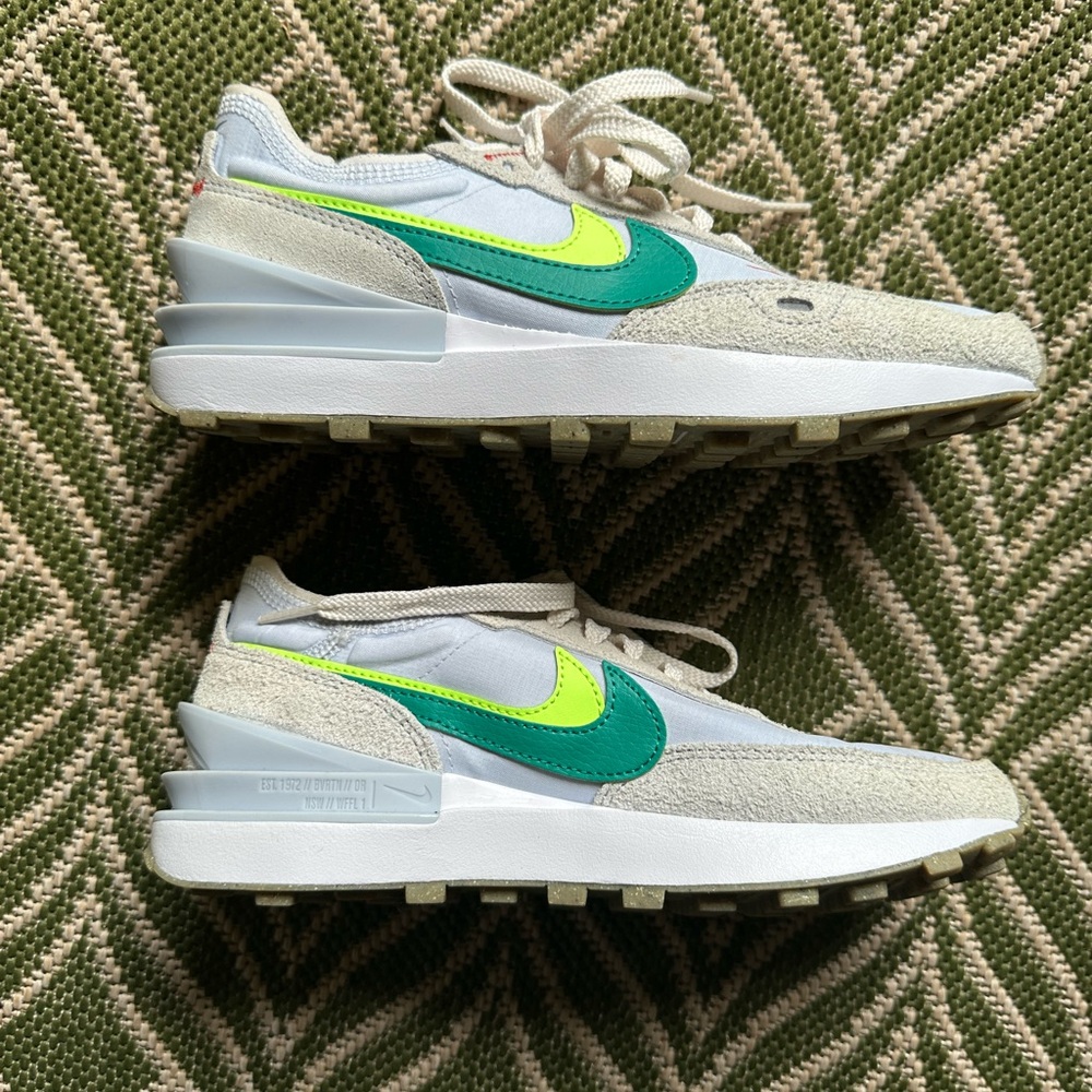 Nike Sneakers with Green and Yellow Swoosh
